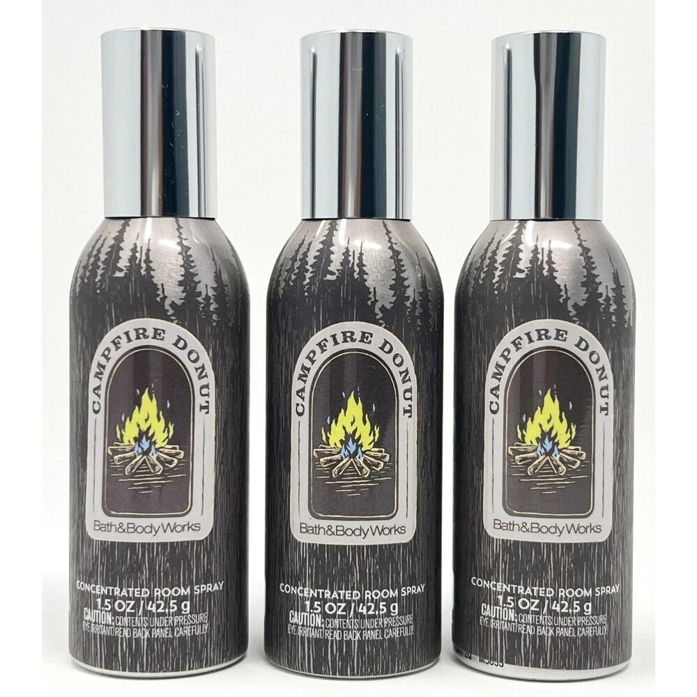 3x Bath & Body Works CAMPFIRE DONUT Concentrated Room Sprays 1.5 oz FREE SHIP